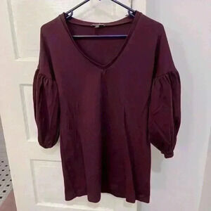 Express flowy purple dress with puffy sleeves, women's size extra small